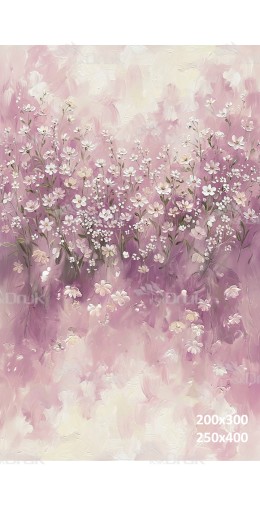 Tło fotograficzne „Pastelowa łąka kwiatowa w odcieniach różu” | 4086